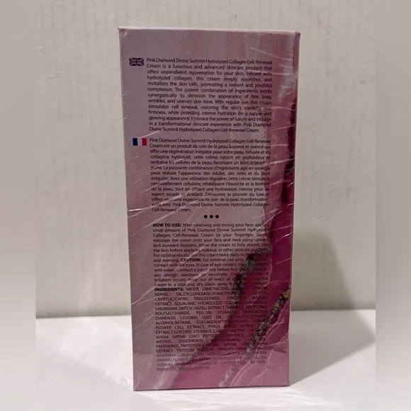 Below Zero Pink Diamond Hydrolyzed Collagen Cell Renewal Cream - Sealed Box - Picture 4 of 4